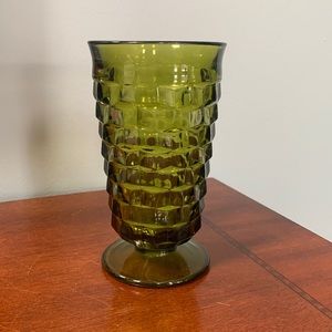 VINTAGE ⭐️ FOSTORIA INDIANA AMERICAN WHITEHALL FOOTED GREEN ICED TEA GLASSES